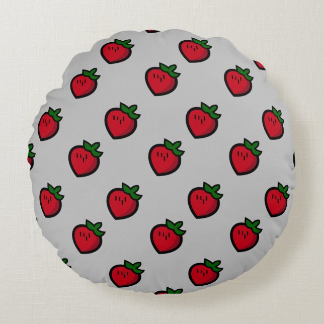 Coussins Ronds Cute Red Cartoon (Devant)