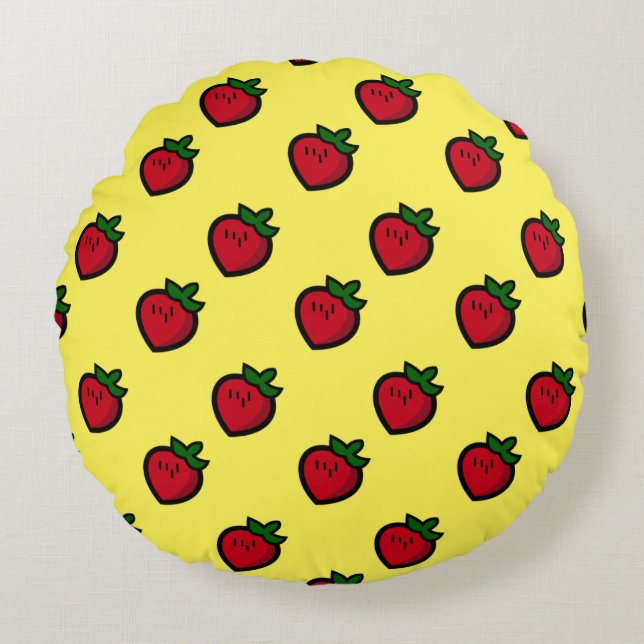 Coussins Ronds Cute Red Cartoon (Devant)
