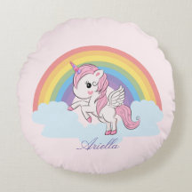 Cute rose Baby Unicorn et Rainbow
