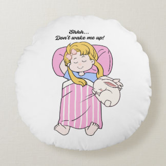 Coussins Ronds Cute Sleeping Girl Throw Pillow
