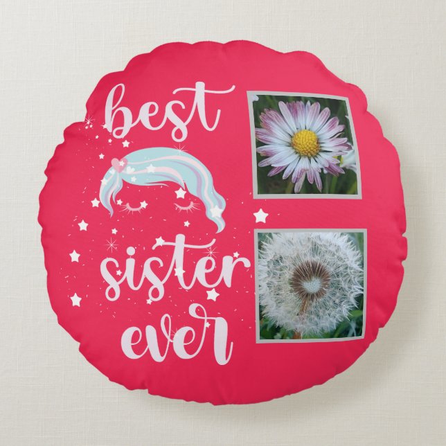 Coussins Ronds Cute soeur Modèle photo (Devant)