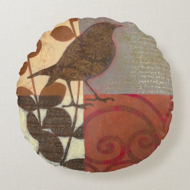 Coussins Ronds Damask Sparrow (Devant)