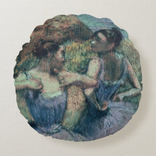 Coussins Ronds Danseurs d'Edgar Degas dans la violette