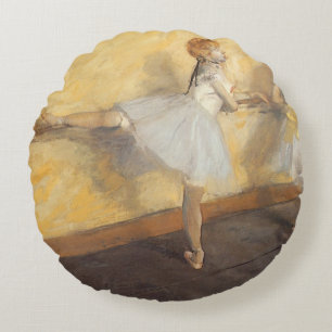 Coussins Ronds Danseuses au bar par Edgar Degas, Ballet Vintage