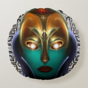 Coussins Ronds Daria Cyborg Queen Tech Jauge ronde oreiller