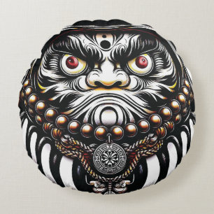 Coussins Ronds Daruma Doll Art japonais