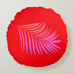 Coussins Ronds Décor Cadeau Tropical Palm Tree Orange rose