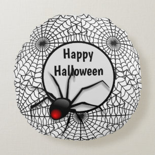 Coussins Ronds Décoration de maison Halloween Toile d'araignée no