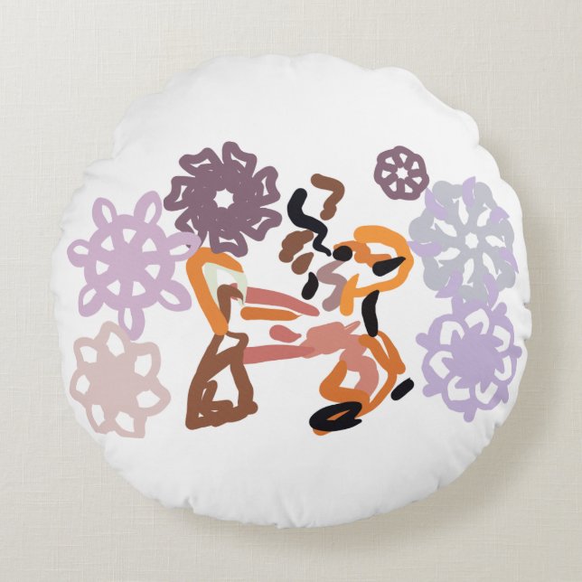 Coussins Ronds Deer winter joy (Devant)