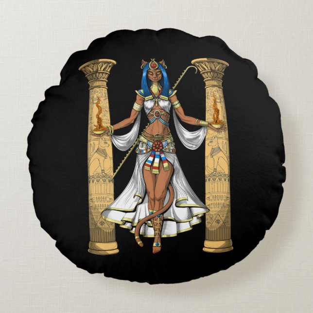 Coussins Ronds Déesse de Bastet (Devant)