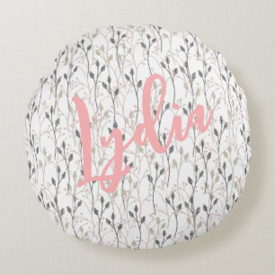 Coussins Ronds Délicat design Fleur sauvage dans Soft Pastels Thr