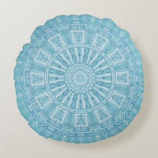 Coussins Ronds Design boho bleu et turquoise moderne