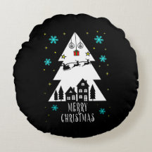 Design d'arbre de Noël avec traîneau noir