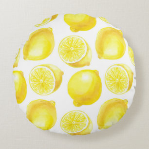 Coussins Ronds Design motif citron
