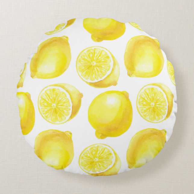 Coussins Ronds Design motif citron (Devant)