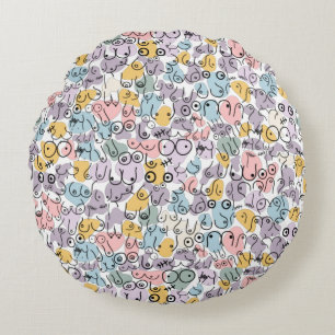 Coussins Ronds design pastel