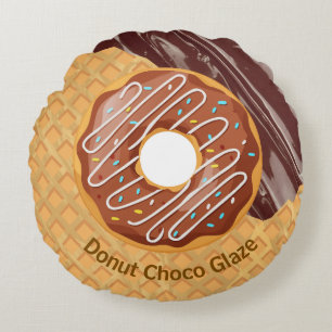 Coussins Ronds Dessert,Donut Choco Glaze, Chocolat Fondu