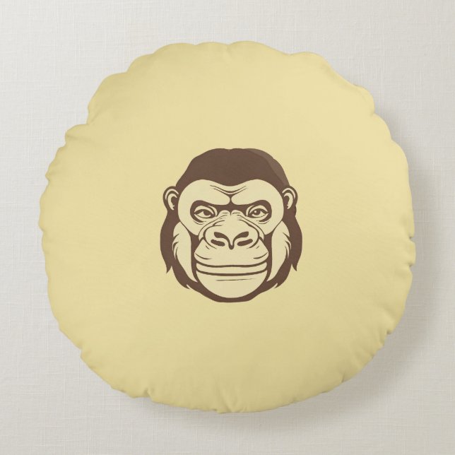 Coussins Ronds Dessin de dessin de Gorilla (Devant)