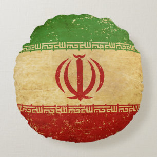 Coussins Ronds Dessin vintage du drapeau iranien