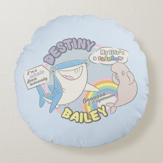 Coussins Ronds Destiny & Bailey Comic Graphic (Devant)