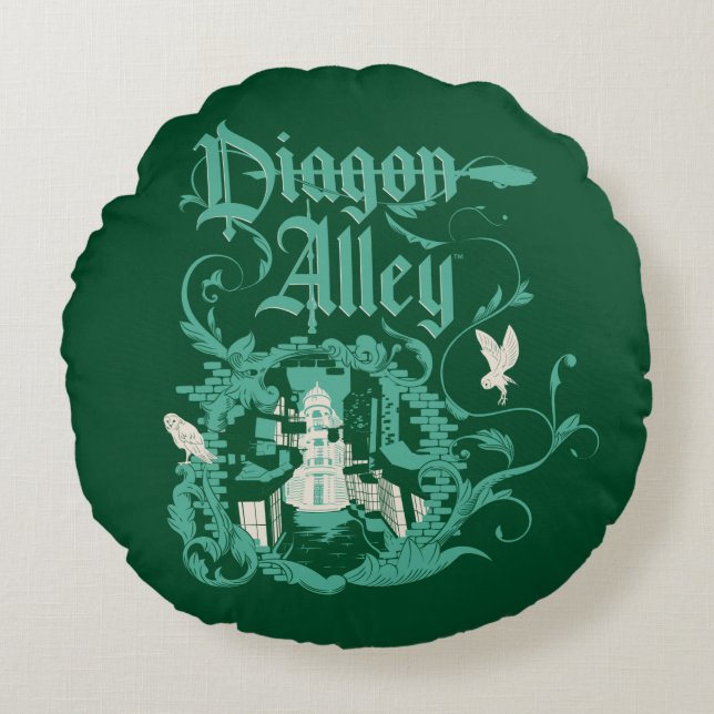Coussins Ronds DIAGON ALLEY™ Graphique Vintage (Devant)