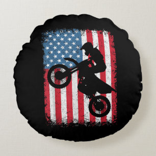 Coussins Ronds Dirt Vélo Drapeau Américain Motocross Vélo Hommes