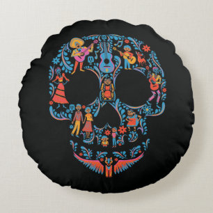 Coussins Ronds Disney Pixar Coco Crâne à sucre coloré