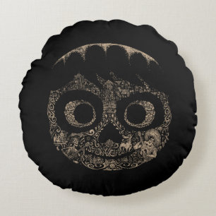 Coussins Ronds Disney Pixar Coco  Miguel  Graphique du crâne orné