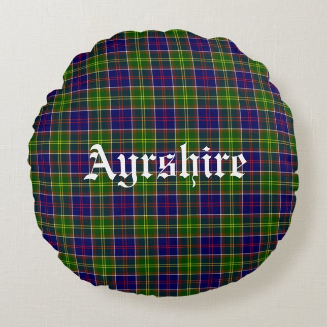 Coussins Ronds District de Tartan (Devant)