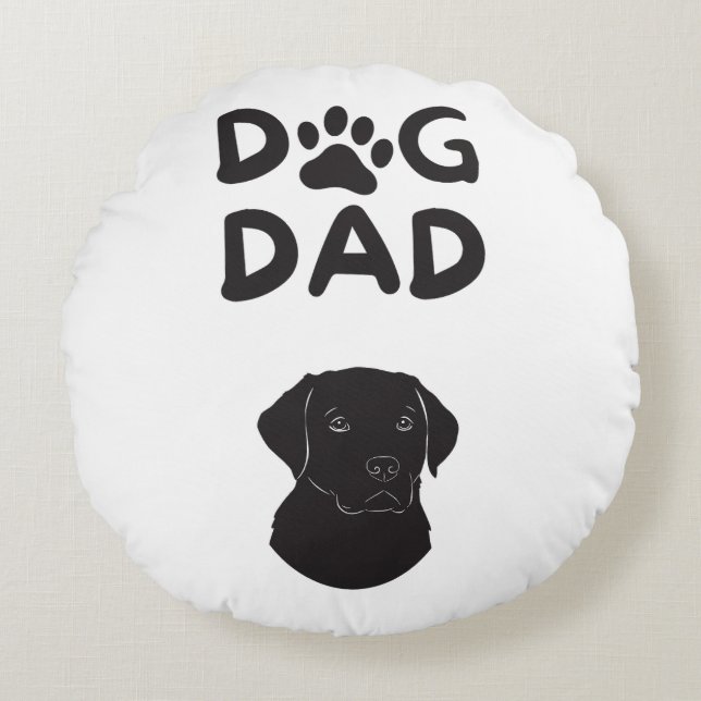 Coussins Ronds  Dog Dad T-shirt | Funny Pet Lovers Tee  (Devant)