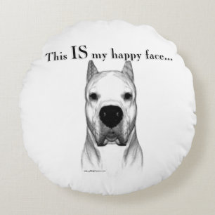 Coussins Ronds Dogo Argentino Joyeux Visage