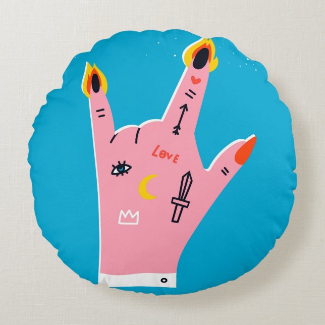 Coussins Ronds doigts de feu Abstraits (Devant)