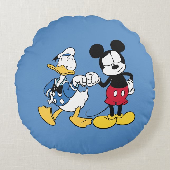 Coussins Ronds Donald Duck & Mickey Poing Bump (Devant)