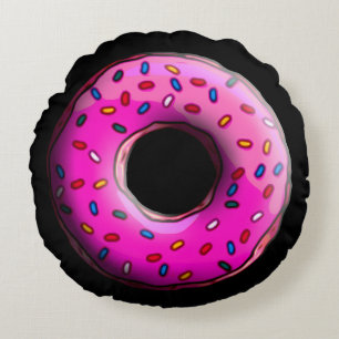 Coussins Ronds Donut rose - colorés 1