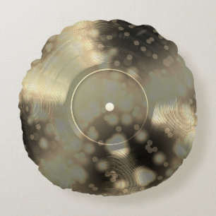 Coussins Ronds Dossier de vinyle or