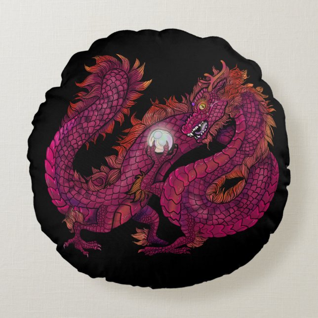 Coussins Ronds Dragon Pearl (Devant)