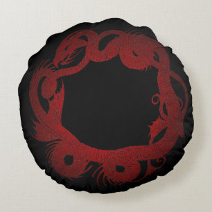 Coussins Ronds Dragon Rouge
