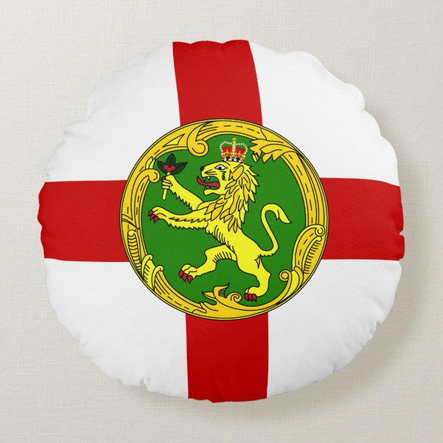 Coussins Ronds Drapeau alderney patriotique (Devant)