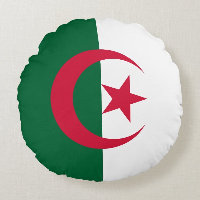 Coussins Ronds Drapeau algérien (Devant)