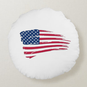 Coussins Ronds Drapeau américain en lambeaux