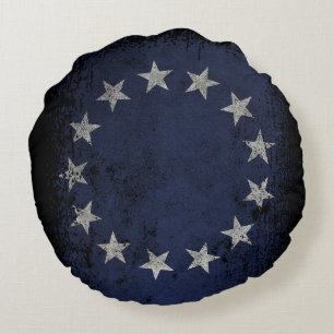 Coussins Ronds Drapeau américain vintage Betsy Ross 2 faces