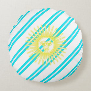 Coussins Ronds Drapeau argentin de rayures