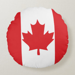 Coussins Ronds Drapeau canadien