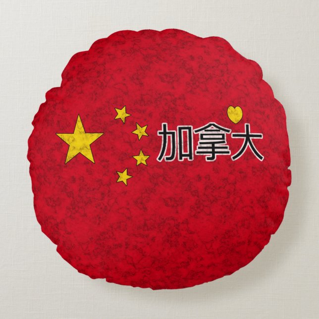 Coussins Ronds Drapeau chinois (Devant)