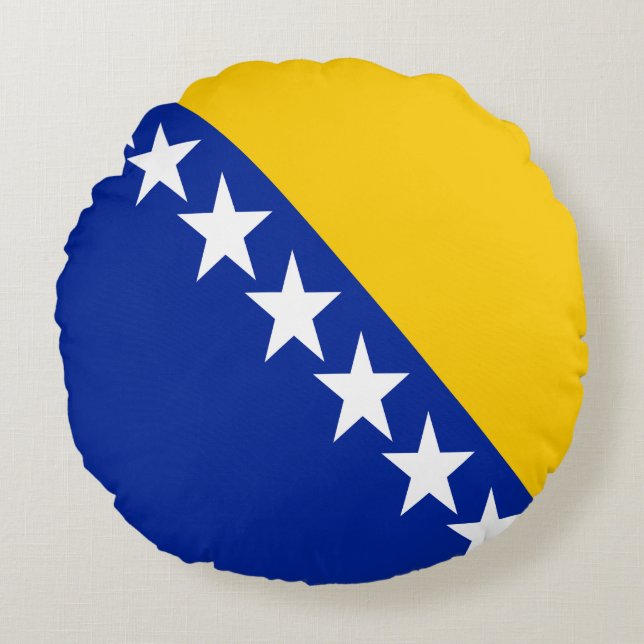 Coussins Ronds Drapeau de Bosnie-Herzégovine patriotique (Devant)