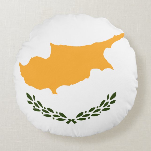 Coussins Ronds Drapeau de Chypre (Devant)