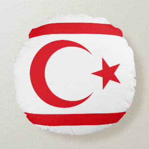 Coussins Ronds Drapeau de Chypre du Nord