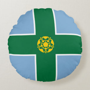 Coussins Ronds Drapeau de Derbyshire (Comté d'Angleterre, Royaume