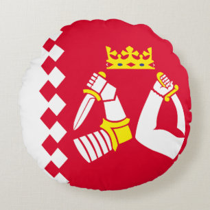 Coussins Ronds Drapeau de la Carélie du Nord