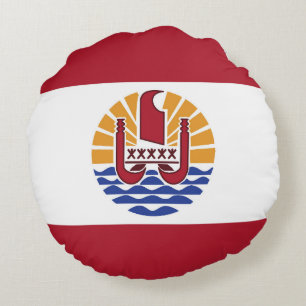 Coussins Ronds Drapeau de la Polynésie française